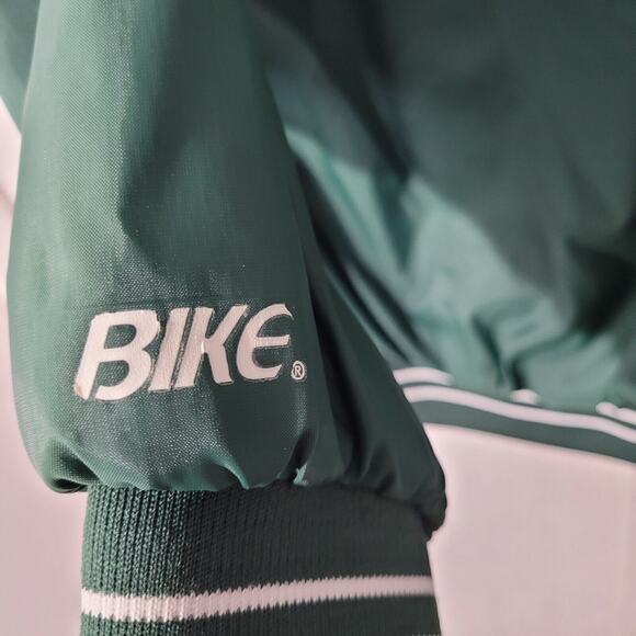 Vintage Bike Pullover Windbreaker Jacket Mens L Green George Washington Softball - Picture 2 of 9